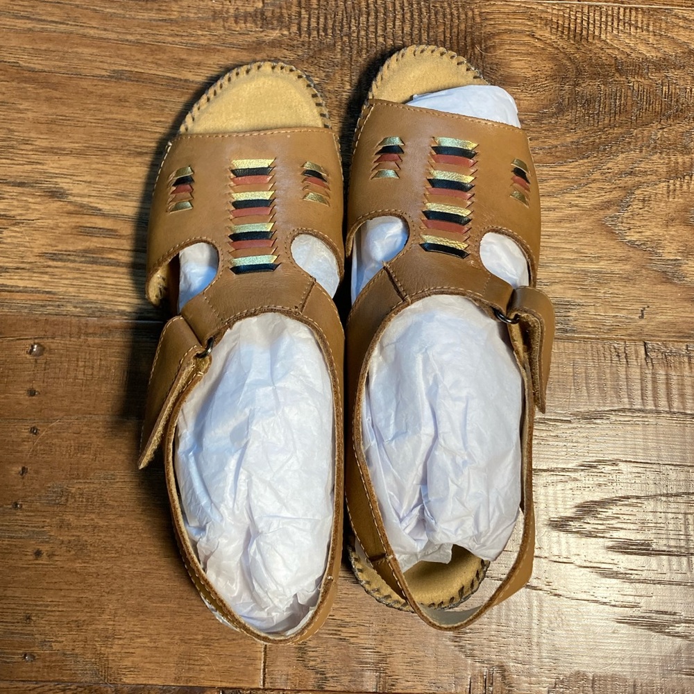 Auditions Spirit Tan Multicolor Leather Sandal